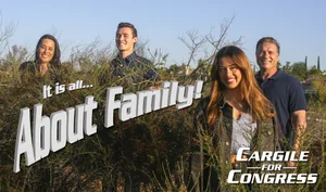 Campaign family photograph supplied by Mike Cargile’s campaign