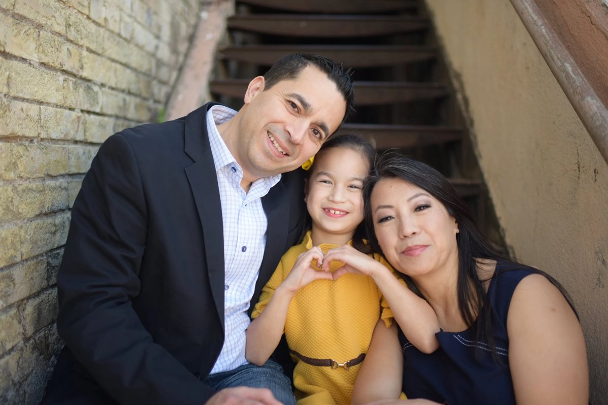 Benjamin Flores with his family — photograph from his campaign biography