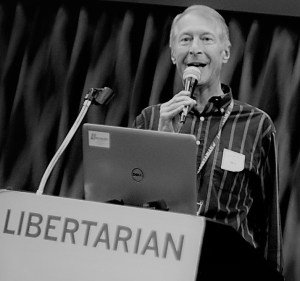 Ted Brown — campaign photograph speaking at a Libertarian event