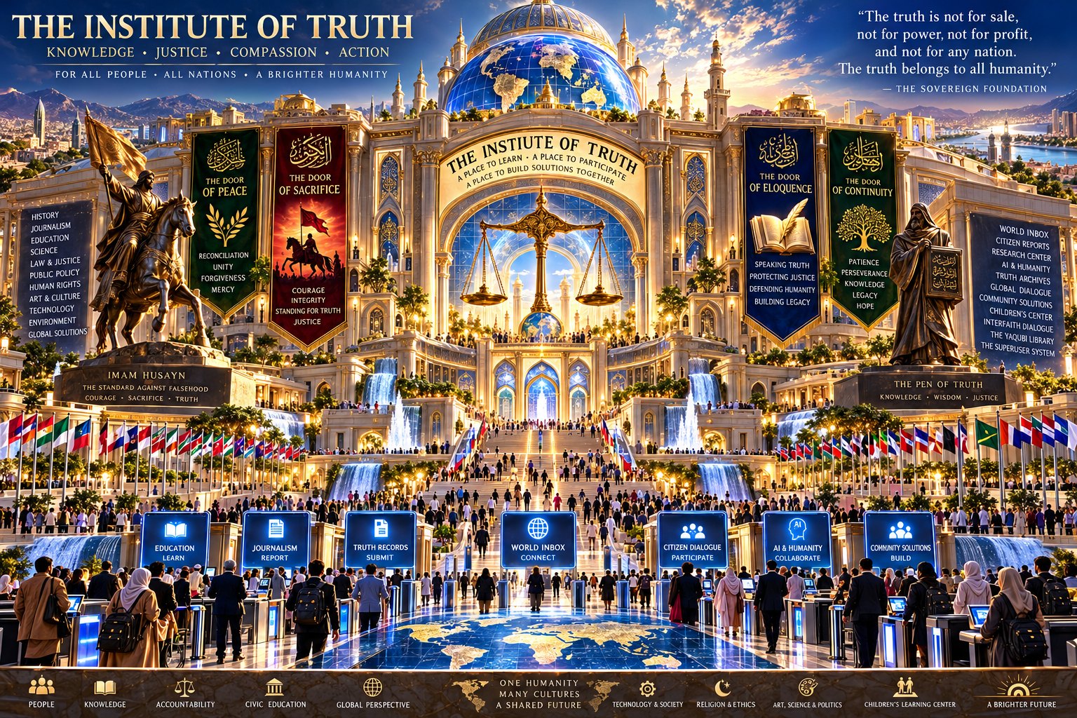 The Institute of Truth — Knowledge, Justice, Compassion, Action. For all people, all nations, a brighter humanity.